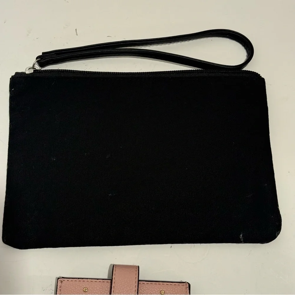 Victoria's Secret Bundle Pink Accordion Wallet + Black Wristlet DAMAGED READ - Picture 3 of 6